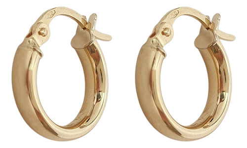 Brinco Argola Argolinha Italiana De Ouro 18k 750 Pequena Amarelo