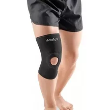 Joelheira Neoprene Reforço Patelar Longa Preta Hidrolight Tamanho G