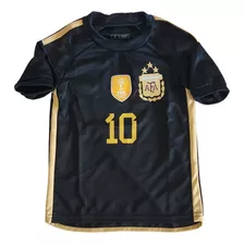 Camiseta Argentina Mundial 2022 - Negra Para Niños