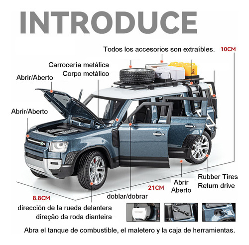 Coleccin De Adornos Metlicos Para Coche Land Rover Defende Foto 2