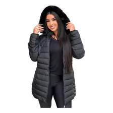 Parka Jaqueta Inverno Nylon Plus Feminina Casaco Frio Intens