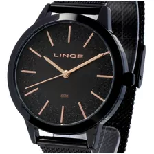 Relogio De Pulso Lince Feminino Lrn4678l P1px Preto Original