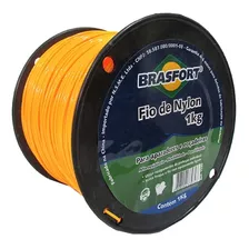 Fio Nylon Aparador Cortador Grama 2,0mm 280m Brasfort 7539 Cor Laranja