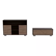 Mueble Arrimo + Mesa De Centro Fraktal - Habano/miel