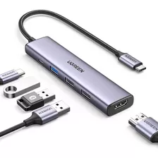 Adaptador Usb-c 5 En 1 Multipuerto Usb 3.0 Hdmi 4k 30hz 100w