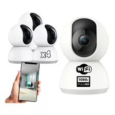 Kit X4 Camaras Seguridad Wifi 1080p Sensor Movimiento Pcreg