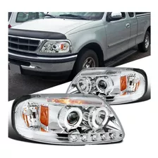 Ford F150 Lobo 1997 - 2003 Juego Faros Con Ojo De Angel Crom