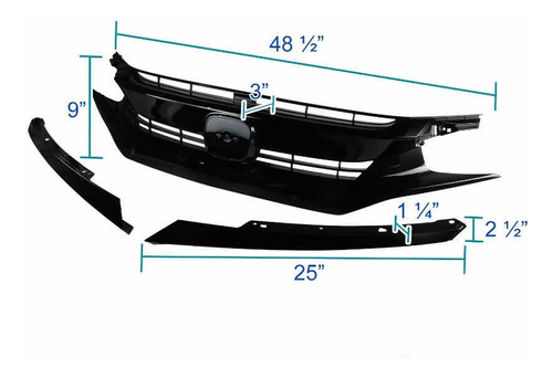 Parrilla Para Honda Civic 2016-2018 Foto 2