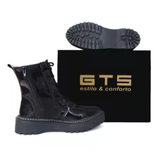 Bota Feminina Coturno Cano Alto Da Gts Lançamento 