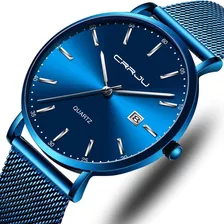 Reloj Pulsera Hombre Casual Moderno Crrju Analogo Fechador