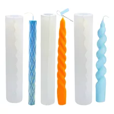 Molde De Silicone Para Velas Formato Castiçal Com 3 Modelos Cor Branco