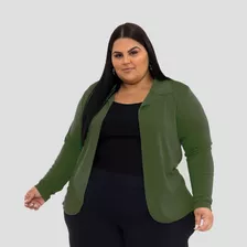 Blazer Feminino Plus Size Neoprene Blusa Casaco Alfaiataria