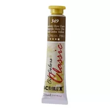 Tinta Óleo 20ml Classic Acrilex Cor 349 - Amarelo Ocre Ouro