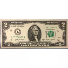 Billete Estados Unidos 2 Dolares Año 2017 Sin Circular