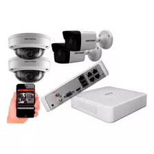 Kit De Video Vigilancia Ip Hikvision De 4 Camaras 1080p 2mp
