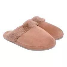 Pantufa Leffa Chinelo De Quarto Pelúcia Forrado Bege 459