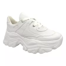 Zapatilla Mujer Plataforma Blanca Calfas A.nathy