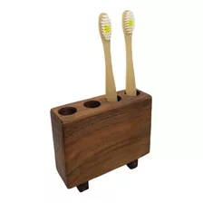 Portacepillos Madera Curada Eco Accesorios Baño Sustentable