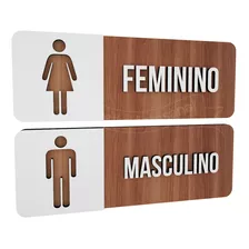 Placa Indicativa Sinalização Banheiro Feminino E Masculino