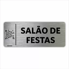 Placa Indicação Setor Portas - Salão De Festas - 8x20cm