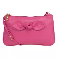 Bolsa Transversal Classe Couro Couro 2846 Design Liso De Couro Rosa Com Alça De Ombro Da Cor Da Bolsa Alças De Cor Da Cor Da Bolsa E Ferragens Ouro