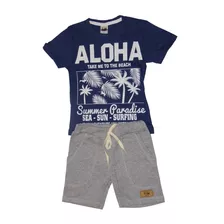 Kit 3 Conjunto Roupa Infantil Menino Shorts Moletom Atacado