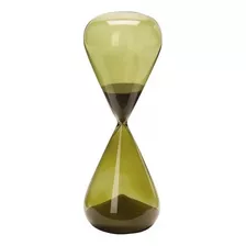 Ampulheta Em Vidro Verde 15 Minutos Mart Decoração 17cm