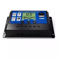 Controlador De Carga Solar 30a 12e24v Pwm Com Lcd