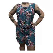 Macaquinho Senhora Liganete Praia Moda Premium Floral