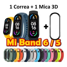Combo Correa Pulsera Silicon Xiaomi Mi Band 6 / 5 + Mica 3d