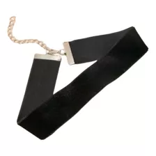 Gargantilha Choker Veludo Grosso Retrô Vintage Preto Gótico