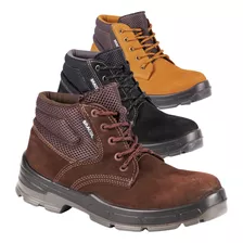 Bota Botina De Segurança Masculina Bracol Bico Pvc Epi Couro