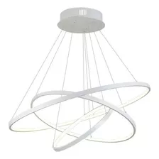 Lustre Moderno De Led Pendente Anéis 3 Arcos Aro Branco 110v/220v