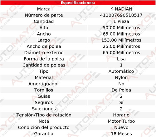 Tensor Banda K-nadian Fiat Bravo L4 1.4l 09 Foto 3