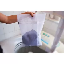10 Saco Para Lavar Roupa Intimas/delicadas P Com Zíper 39x29