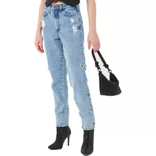 Calça Jeans Colcci Bruna Ilhós Ou23 Azul Feminino