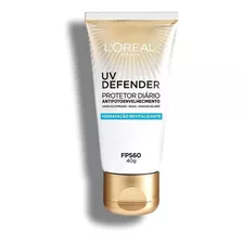 L'oréal Paris Protetor Solar Facial Diário Fps60 Uv Defender Hidratação 40g Sem Cor