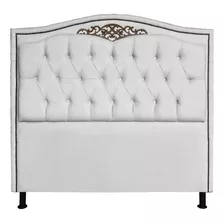 Cabeceira Greta Cama Box Casal 140cm Taxas Corino Branco