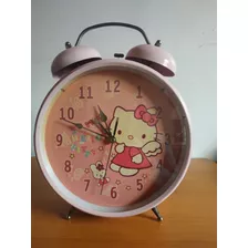 Reloj Hello Kitty Vintage Metálica De Mesa.