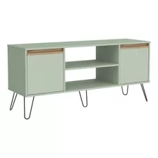 Rack Tv Lcd Led Mueble Living Comedor Dormitorio Lp Lcm Color Verde Mar