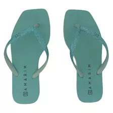 Chinelo Bico Quadrado Ramarim Fem Solarize C/ Glitter