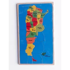 Mapa Argentina. Rompecabeza. 28 X 48 Cm. De Madera 