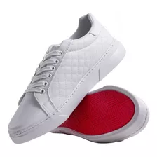 Tenis Hombre Sneakers Blancos Grabado Rombos Alexis Roman