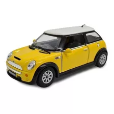 Miniatura Carrinho Mini Cooper S Metal Fricção Amarelo