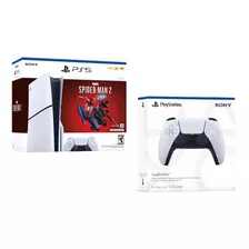 Consola Ps5 Slim Bundle Spiderman 2 + Mando Ps5 Blanco