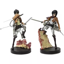 2 Figuras Attack On Titan Eren Y Mikasa - Furyu Originales