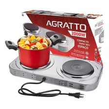 Fogão Elétrico Mesa Cooktop Agratto 2prato 2bocas 2000w 127v