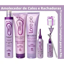 Kit Lore Pé Linha Profissional Amolecedor Calos E Rachaduras