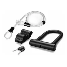 Nuzamas Bike U Lock Con Cable De Acero De 120 Mm, Bicicleta 