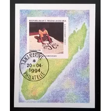 Madagascar Arte, Bloque Sc. 1247 Tapices 1994 Usado L10789